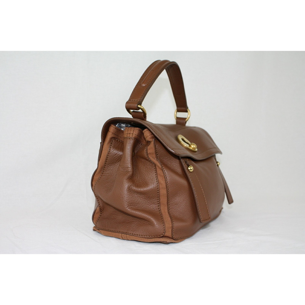 YSL Yves Saint Laurent Muse Two Bag Leather Canvas Brown Shoulder - Picture 3 of 7